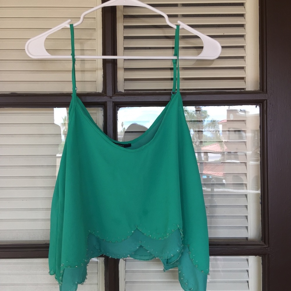Teal crop top